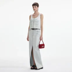 self-portrait Denim Cargo Top