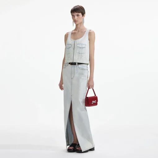 self-portrait Denim Cargo Top