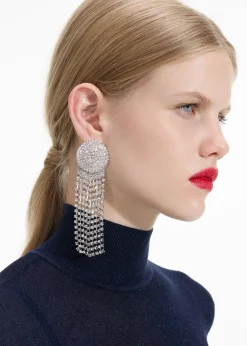 self-portrait Crystal Droplet Earrings