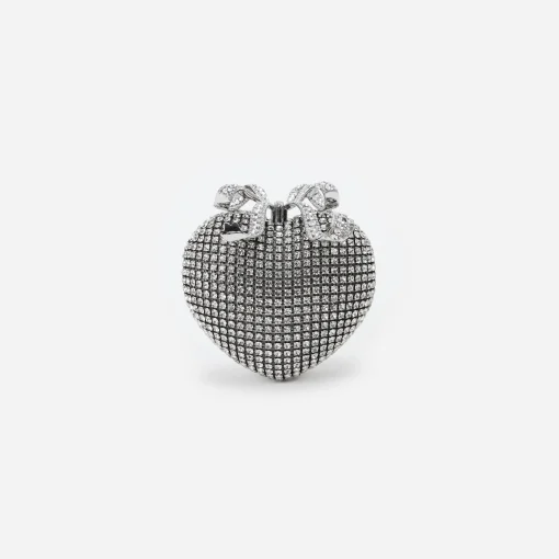 self-portrait Crystal Heart Clutch