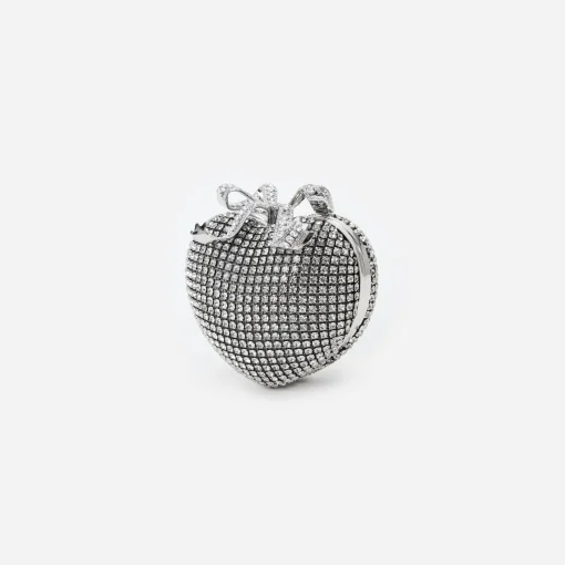 self-portrait Crystal Heart Clutch