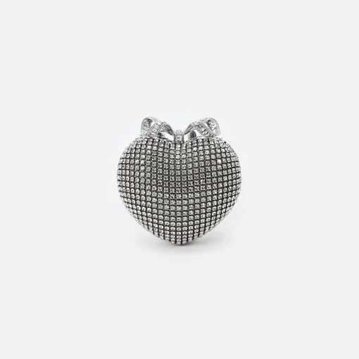 self-portrait Crystal Heart Clutch