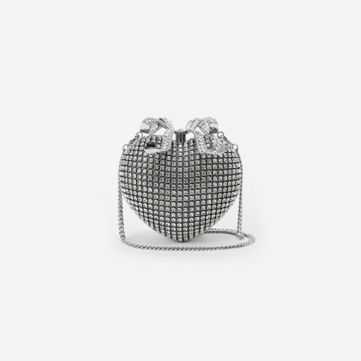self-portrait Crystal Heart Clutch