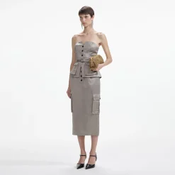 self-portrait Satin Corset Top