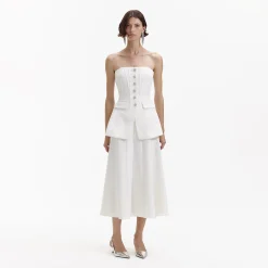 self-portrait Bandeau Crepe Midi Dress