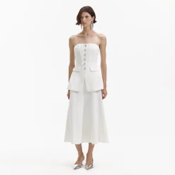 self-portrait Bandeau Crepe Midi Dress