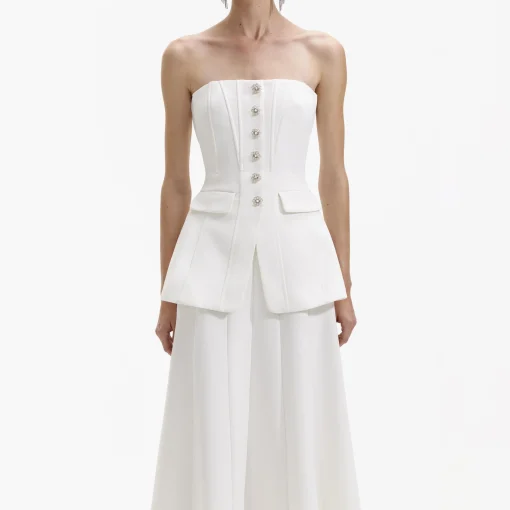 self-portrait Bandeau Crepe Midi Dress