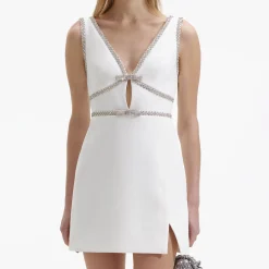 self-portrait Bonded Crepe Bow Mini Dress