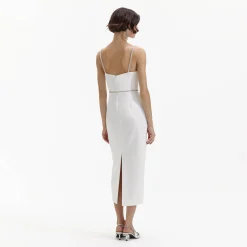 self-portrait Bonded Crepe Midi Dress
