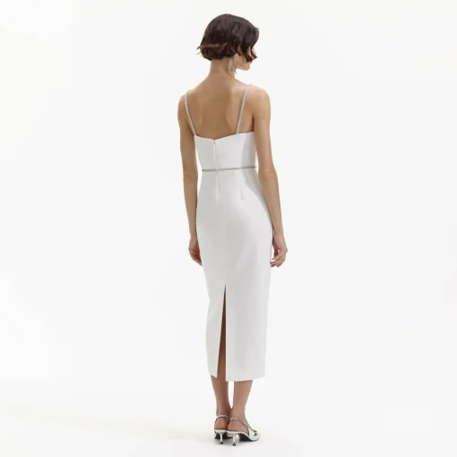 self-portrait Bonded Crepe Midi Dress