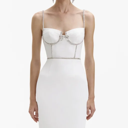 self-portrait Bonded Crepe Midi Dress