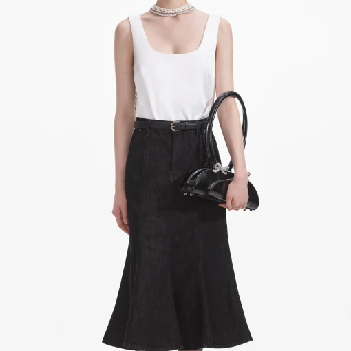 self-portrait Bonded Satin Vest