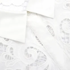 self-portrait Cotton Lace Mini Shirt Dress