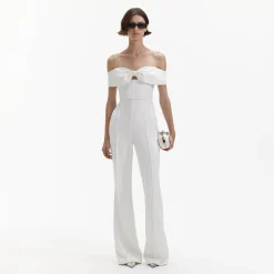 self-portrait Crepe Bow Jumpsuit