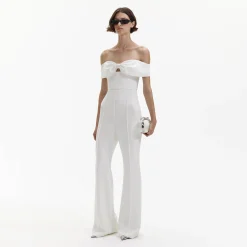 self-portrait Crepe Bow Jumpsuit