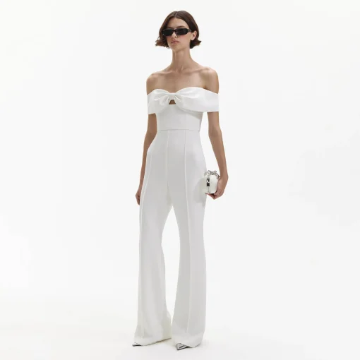 self-portrait Crepe Bow Jumpsuit