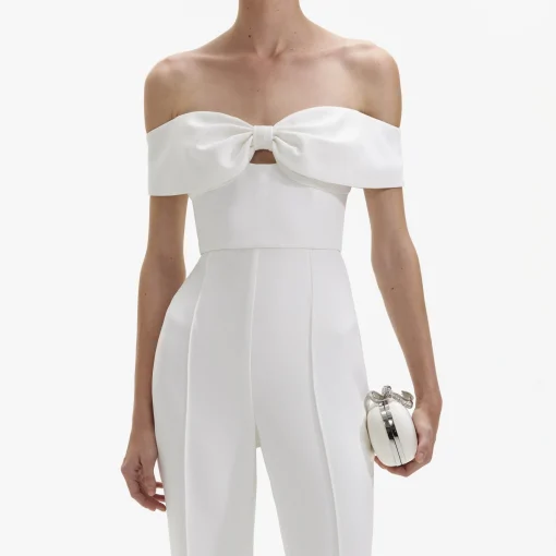 self-portrait Crepe Bow Jumpsuit