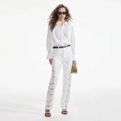 self-portrait Cutwork Denim Jeans