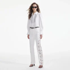 self-portrait Cutwork Denim Jeans
