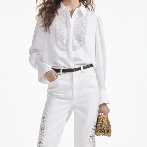 self-portrait Cutwork Denim Jeans