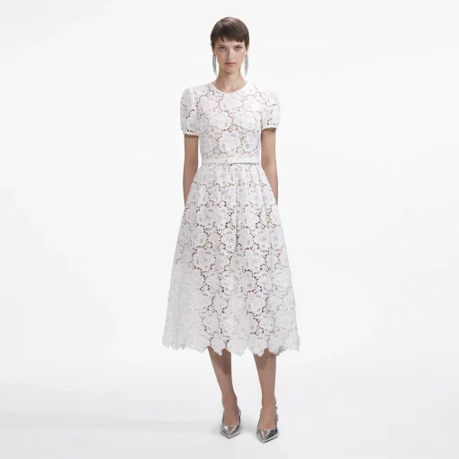 self-portrait Floral Lace Midi Dress