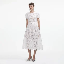 self-portrait Floral Lace Midi Dress