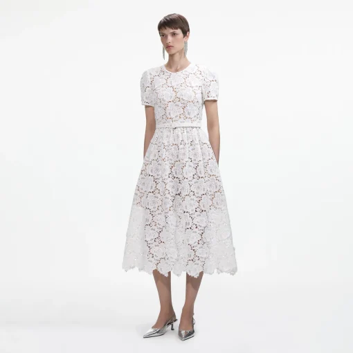 self-portrait Floral Lace Midi Dress