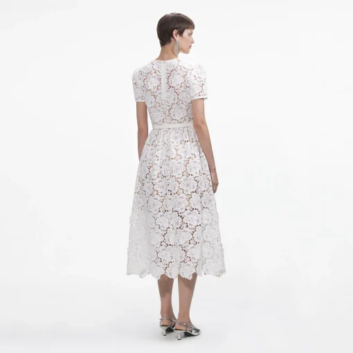 self-portrait Floral Lace Midi Dress