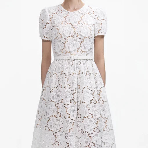 self-portrait Floral Lace Midi Dress