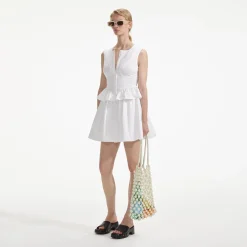 self-portrait Lace Panel Mini Dress