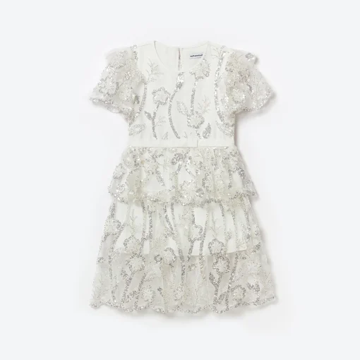 Kids self-portrait Sequin Tulle Midi Dress