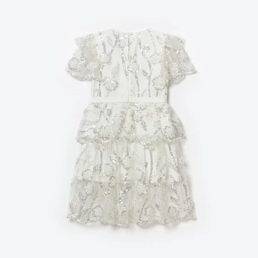 Kids self-portrait Sequin Tulle Midi Dress