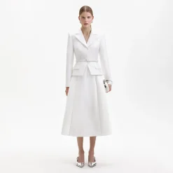self-portrait Tailored Taffeta Midi Dress