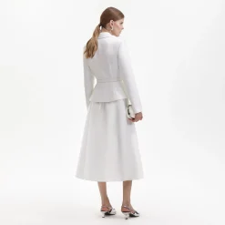 self-portrait Tailored Taffeta Midi Dress