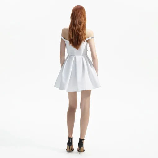 self-portrait Textured Diamante Mini Dress