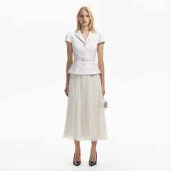 self-portrait Textured Midi Dress