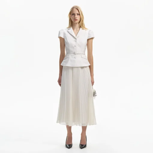 self-portrait Textured Midi Dress