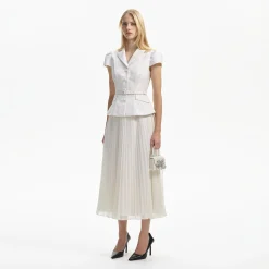 self-portrait Textured Midi Dress