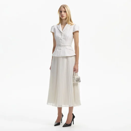 self-portrait Textured Midi Dress