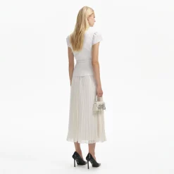self-portrait Textured Midi Dress
