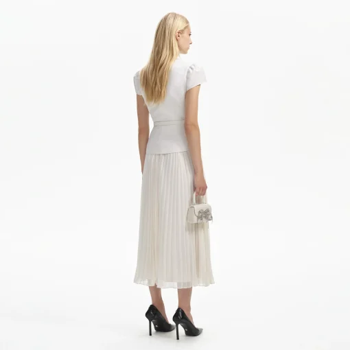 self-portrait Textured Midi Dress