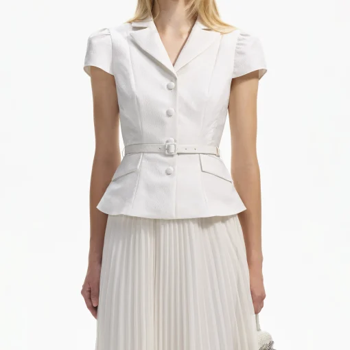 self-portrait Textured Midi Dress