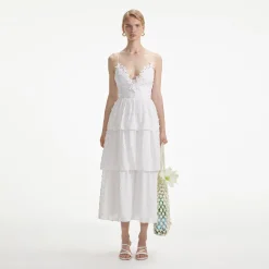 self-portrait Tie Back Midi Dress