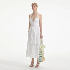 self-portrait Tie Back Midi Dress
