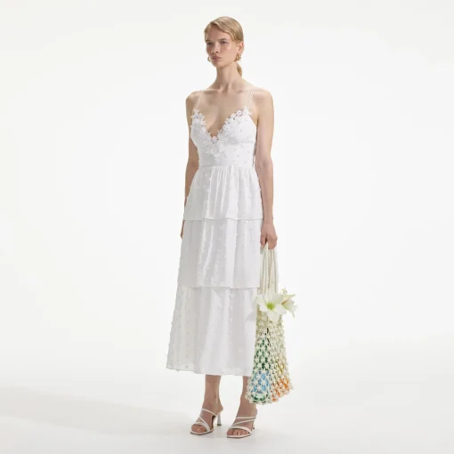 self-portrait Tie Back Midi Dress