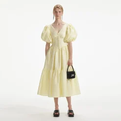 self-portrait Jacquard Midi Dress