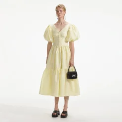 self-portrait Jacquard Midi Dress